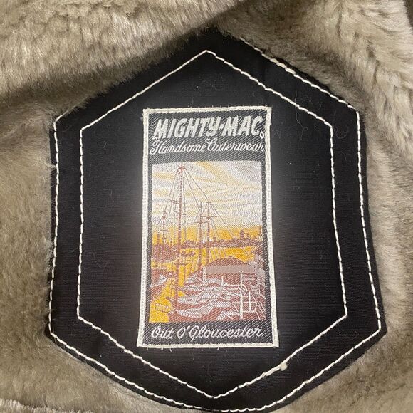 MEN'S MIGHTY-MAC OUT O GLOUCESTER TAN FLEECE LINED COAT JACKET Cold Weather 42 - Picture 7 of 9